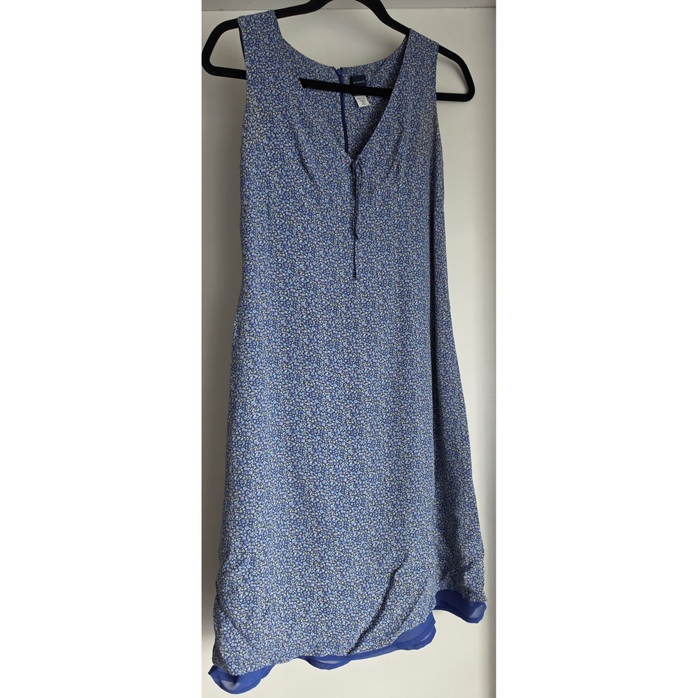 Vintage Gap Midi Dress XS Sleeveless Blue Floral Women Sundress Lightweight